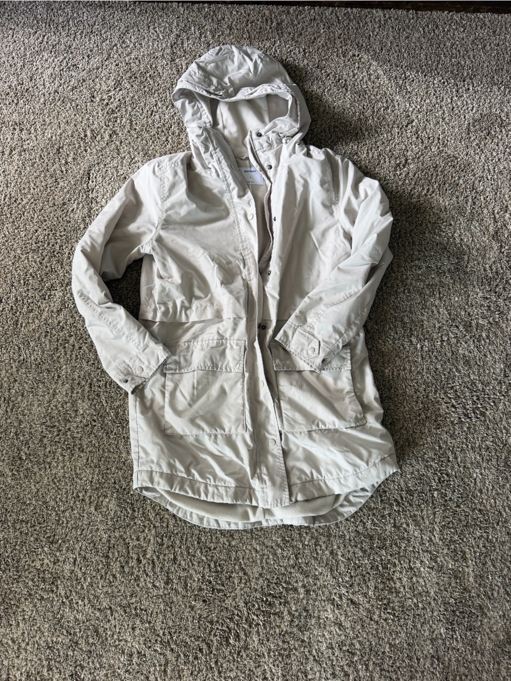 Old Navy Cream Hooded Anorak Jacket